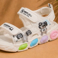 Newstep Candy Step white kids girls sandals with colorful details