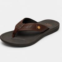 Newstep Urban Flip brown men’s casual flip flops with perforated strap