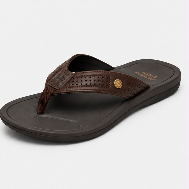 Newstep Urban Flip brown men’s casual flip flops with perforated strap