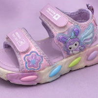 Newstep Magic Steps purple kids girls sandals with colorful details