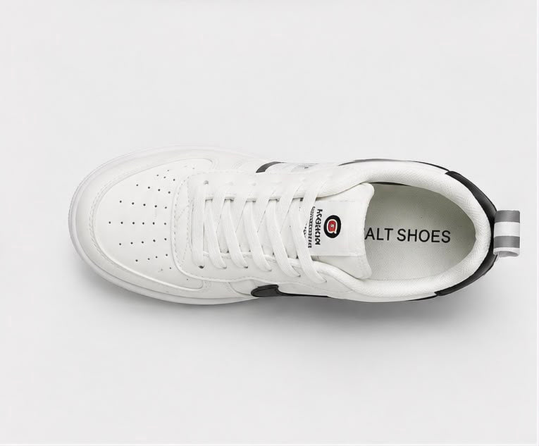 Newstep White Street white men’s casual sneakers with black details