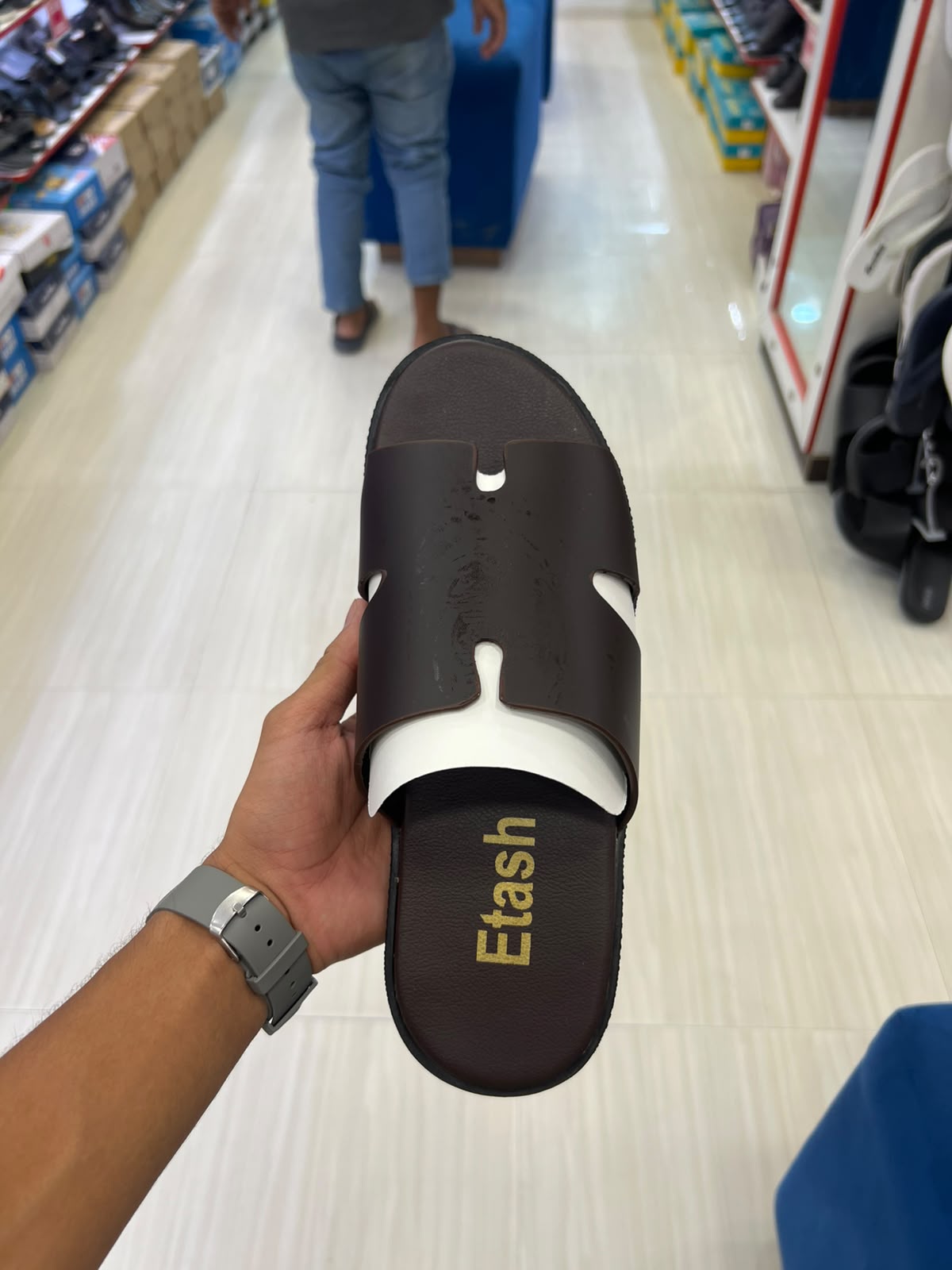 Newstep Marks casual black slide sandals with textured footbed