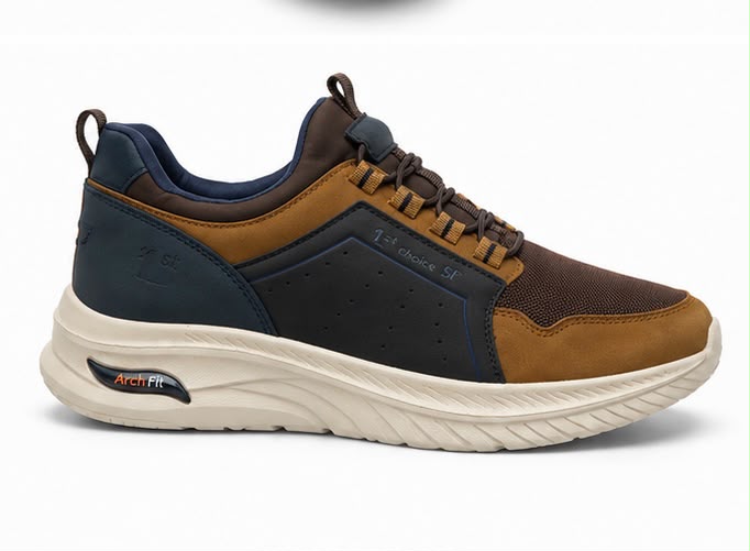 Newstep TrekPro brown and navy men’s casual sports sneakers