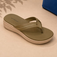 Newstep Olive Luxe olive green women’s wedge sandals