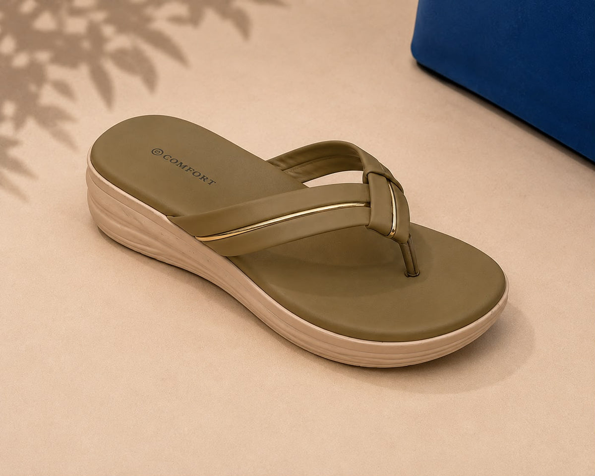 Newstep Olive Luxe olive green women’s wedge sandals