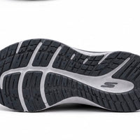 Newstep Propulsion Max Run black slip-on running sneakers with orange detailing