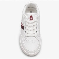 Newstep White Classic Casual Sneakers with Burgundy Details for Women