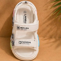 Newstep Candy Step white kids girls sandals with colorful details