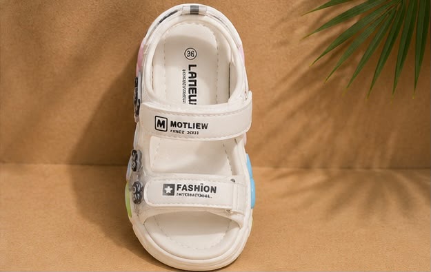 Newstep Candy Step white kids girls sandals with colorful details