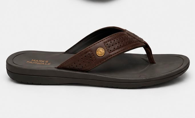 Newstep Urban Flip brown men’s casual flip flops with perforated strap