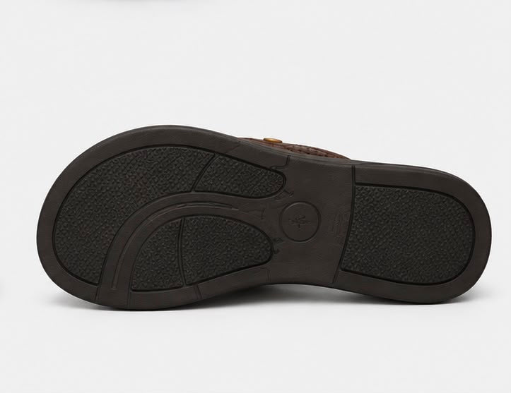 Newstep Urban Flip brown men’s casual flip flops with perforated strap