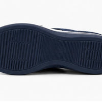 Newstep navy blue women’s elegant buckle wedge sandals with crossover straps