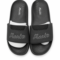 Newstep Marks casual black slide sandals with textured footbed