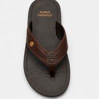 Newstep Urban Flip brown men’s casual flip flops with perforated strap
