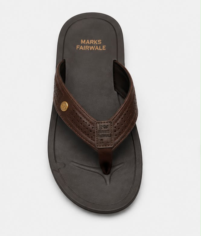 Newstep Urban Flip brown men’s casual flip flops with perforated strap