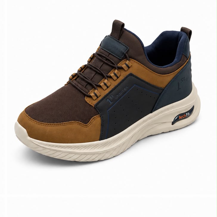 Newstep TrekPro brown and navy men’s casual sports sneakers