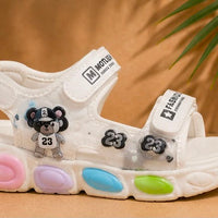 Newstep Candy Step white kids girls sandals with colorful details