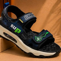 Newstep Kids Sprint boys navy blue sports sandals with green detailing
