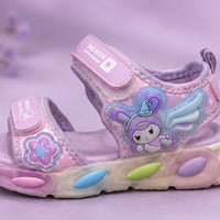 Newstep Magic Steps purple kids girls sandals with colorful details